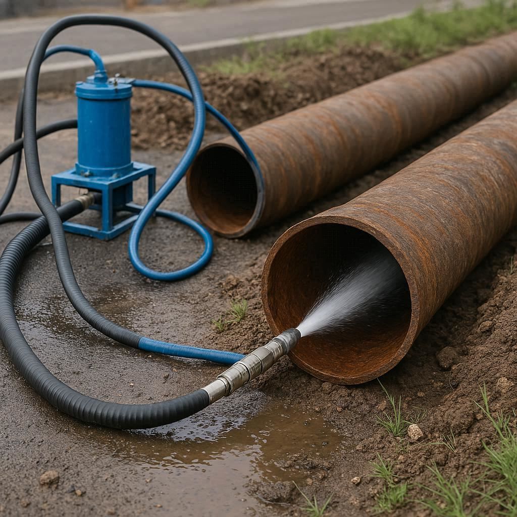 Гидродинамическая прочистка водопроводных труб в Талдоме